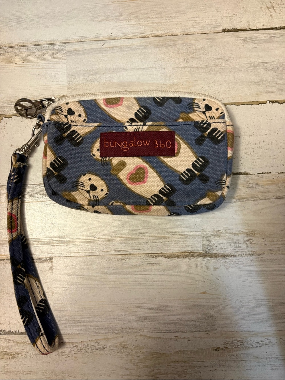 Bungalow 360 Blue Skateboard Print Wristlet Pouch